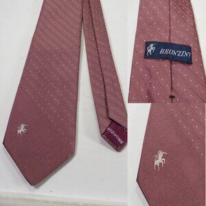 Vintage Mauv Light Maroon Dots Bronzini Unicorn Italian Men's Necktie